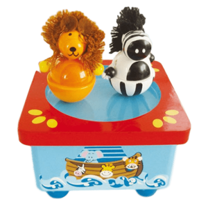 BOITE A MUSIQUE LION ET ZEBRE DANSEURS
