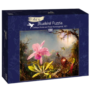 PUZZLE 1000 PCES ORCHIDEE CATTLEYA ET TROIS COLIBRIS HEADE