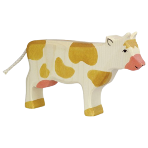 ANIMAUX BOIS VACHE DEBOUT MARRON