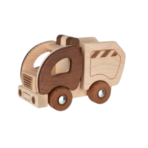 VEHICULE BOIS CAMION POUBELLE NATURE