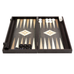 Backgammon teinte Wengé grand modèle avec rangements – Image 2
