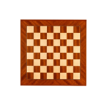 PLATEAU ECHECS C50 ACAJOU MARQUETE FER