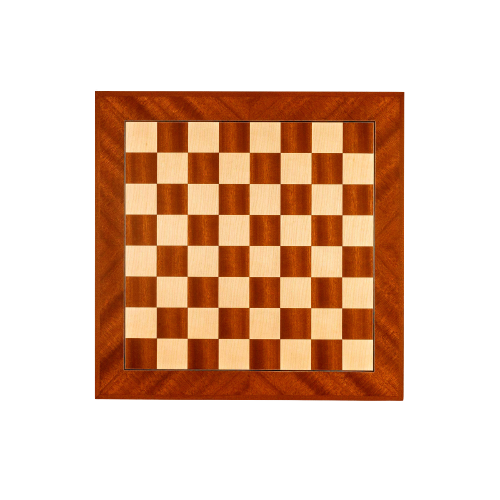 PLATEAU ECHECS C50 ACAJOU MARQUETE FER