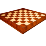 PLATEAU ECHECS C50 ACAJOU MARQUETE FER – Image 2