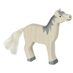Animal bois Cheval blanc tête haute