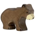 Animal en bois Petit Ours brun