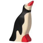 Animal en bois Pingouin Tête Haute