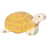Animal en bois Tortue jaune