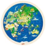 Puzzle circulaire en bois du Globe terrestre