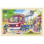 Puzzle en bois 24 pièces Brigade des Pompiers