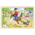 Puzzle en bois 24 pièces Poneys