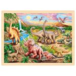 Puzzle en bois 96 pièces La Vallée des Dinosaures