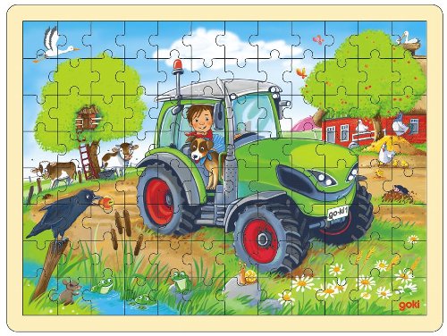 puzzle-en-bois-96-pieces-tracteur-vert-1 Puzzle en bois 96 pièces Tracteur Vert – Image 1