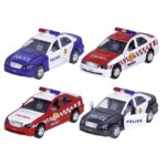 Voiture métal Police et Pompiers