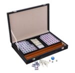 Coffret de Mah-jong en simili cuir