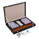 Coffret de Mah-jong en simili cuir