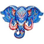 Puzzle Bois Tête Eléphant 124 pièces