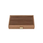 Backgammon Marqueté en Noyer et Intérieur Vert Modèle Voyage – Image 2