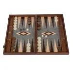 Backgammon Marqueté Loupe de Noyer, Wengé et Chêne