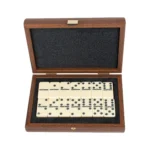 Coffret de Dominos en Bois Brun Foncé